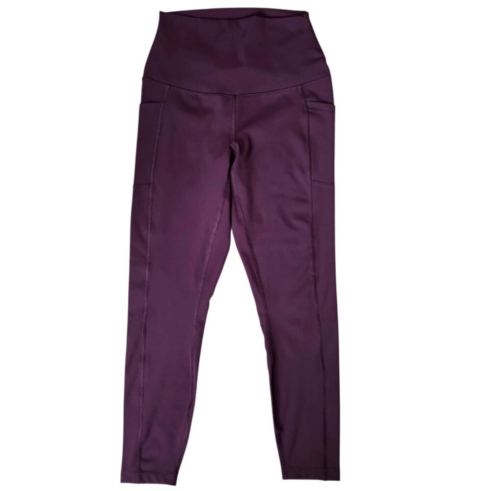 90 Degree By Reflex Leggings Women's Size S Side Pockets Full Length Purple - Picture 1 of 8